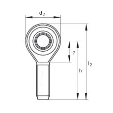 桿端軸承 GAKSL5-PS, 根據(jù) DIN ISO 12 240-4 標(biāo)準(zhǔn)，特種鋼材料，帶左旋外螺紋，免維護(hù)