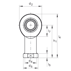 桿端軸承 GIL10-DO, 根據(jù) DIN ISO 12 240-4 標(biāo)準(zhǔn)，帶左旋內(nèi)螺紋，需維護(hù)