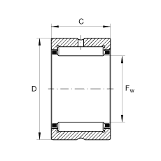 滾針軸承 NCS1820, 機加工滾道，根據(jù) ABMA 18.2 - 1982，英制