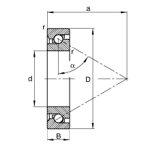 推力角接觸球軸承 BSB040090-T, 單向，接觸角 α = 60°，限制公差