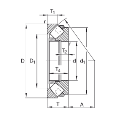 推力調(diào)心滾子軸承 29384-E-MB, 根據(jù) DIN 728/ISO 104 標(biāo)準(zhǔn)的主要尺寸，單向，可分離