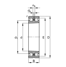 圓柱滾子軸承 NN3040-AS-K-M-SP, 根據(jù) DIN 5412-4 標(biāo)準(zhǔn)的主要尺寸, 非定位軸承, 雙列，帶錐孔，錐度 1:12 ，可分離, 帶保持架，減小的徑向內(nèi)部游隙，限制公差