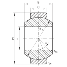關(guān)節(jié)軸承 GE8-FO, 根據(jù) DIN ISO 12 240-1 標(biāo)準(zhǔn)，需維護(hù)