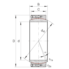 大的關(guān)節(jié)軸承 GE420-DW, 根據(jù) DIN ISO 12 240-1 標(biāo)準(zhǔn)，免維護(hù)