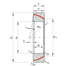 角接觸關(guān)節(jié)軸承 GE45-SW, 根據(jù) DIN ISO 12 240-2 標(biāo)準(zhǔn)，免維護(hù)