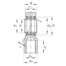 液壓桿端軸承 GIHNRK90-LO, 根據(jù) DIN ISO 12 240-4 標(biāo)準(zhǔn)，帶右旋螺紋夾緊裝置，需維護(hù)