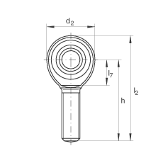 桿端軸承 GAKL8-PW, 根據(jù) DIN ISO 12 240-4 標(biāo)準(zhǔn)，帶左旋外螺紋，需維護(hù)