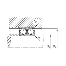 主軸軸承 B7000-E-T-P4S, 調(diào)節(jié)，成對或單元安裝，接觸角 α = 25°，限制公差