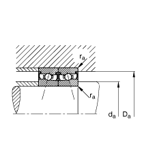 主軸軸承 HSS7009-E-T-P4S, 調(diào)節(jié)，成對(duì)安裝，接觸角 α = 25°，兩側(cè)唇密封，非接觸，限制公差