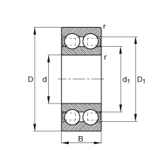 深溝球軸承 4205-B-TVH, 根據(jù) DIN 625-3 標(biāo)準(zhǔn)的主要尺寸，雙列