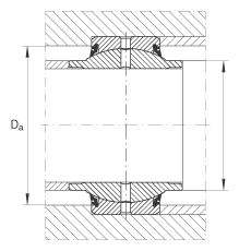 關(guān)節(jié)軸承 GE20-HO-2RS, 根據(jù) DIN ISO 12 240-1 標(biāo)準(zhǔn), 需維護(hù)，兩側(cè)唇密封
