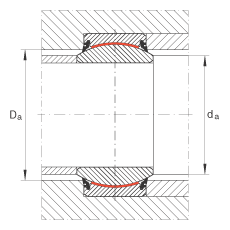 關(guān)節(jié)軸承 GE50-UK-2RS, 根據(jù) DIN ISO 12 240-1 標(biāo)準(zhǔn), 免維護(hù)，兩側(cè)唇密封