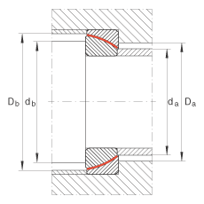 角接觸關(guān)節(jié)軸承 GE45-SW, 根據(jù) DIN ISO 12 240-2 標(biāo)準(zhǔn)，免維護(hù)